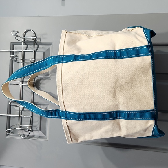 L.L. Bean Teal Blue Green Custom Monogrammed Brooke Boat & Tote Canvas Bag - Picture 4 of 13